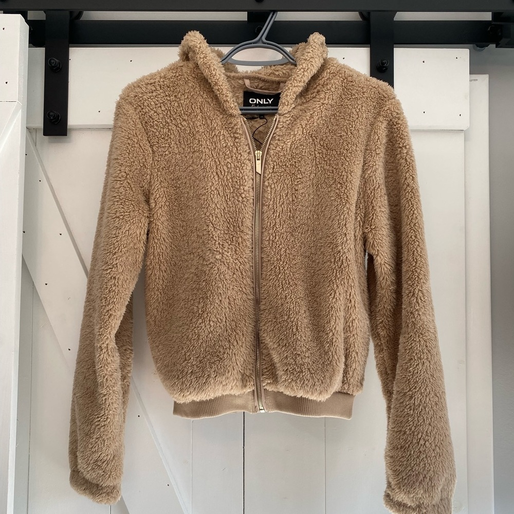 ONLY Faux Fuzz Zip Up Jacket